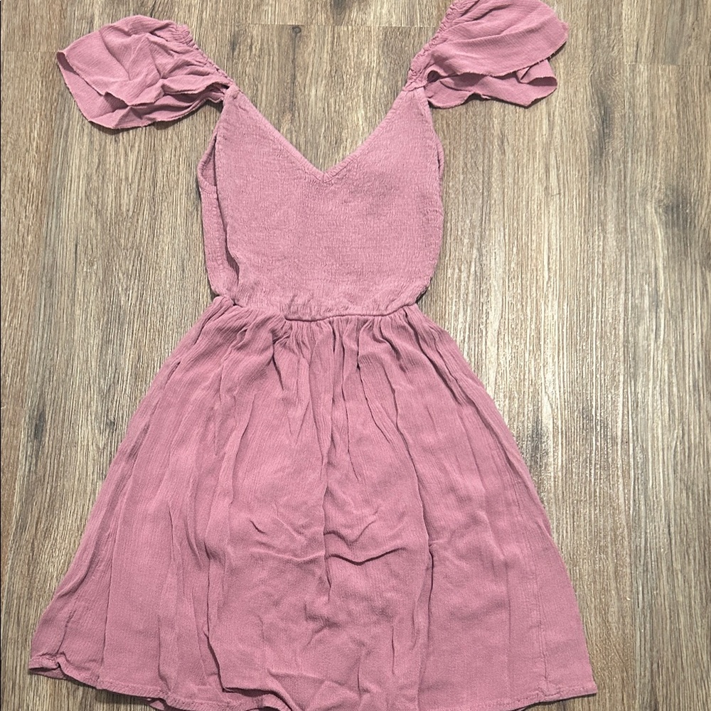 Rue21 Mauve Puff Sleeve V‑Neck Dress